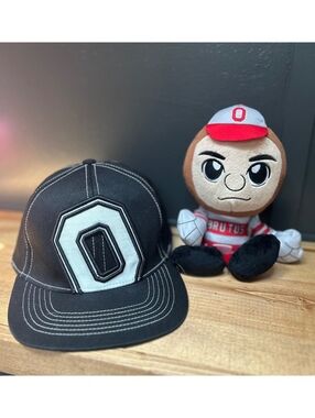Top of the World Ohio State Black Baseball Cap S/M Buckeye Brutus Mascot 8"Plush